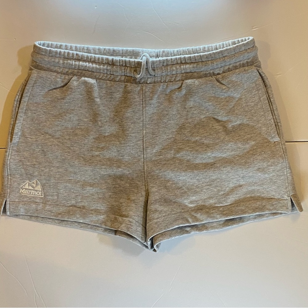NWT Marmot Women's Cotton/Recycled Polyester Fleece Blend Grey Shorts Size Large